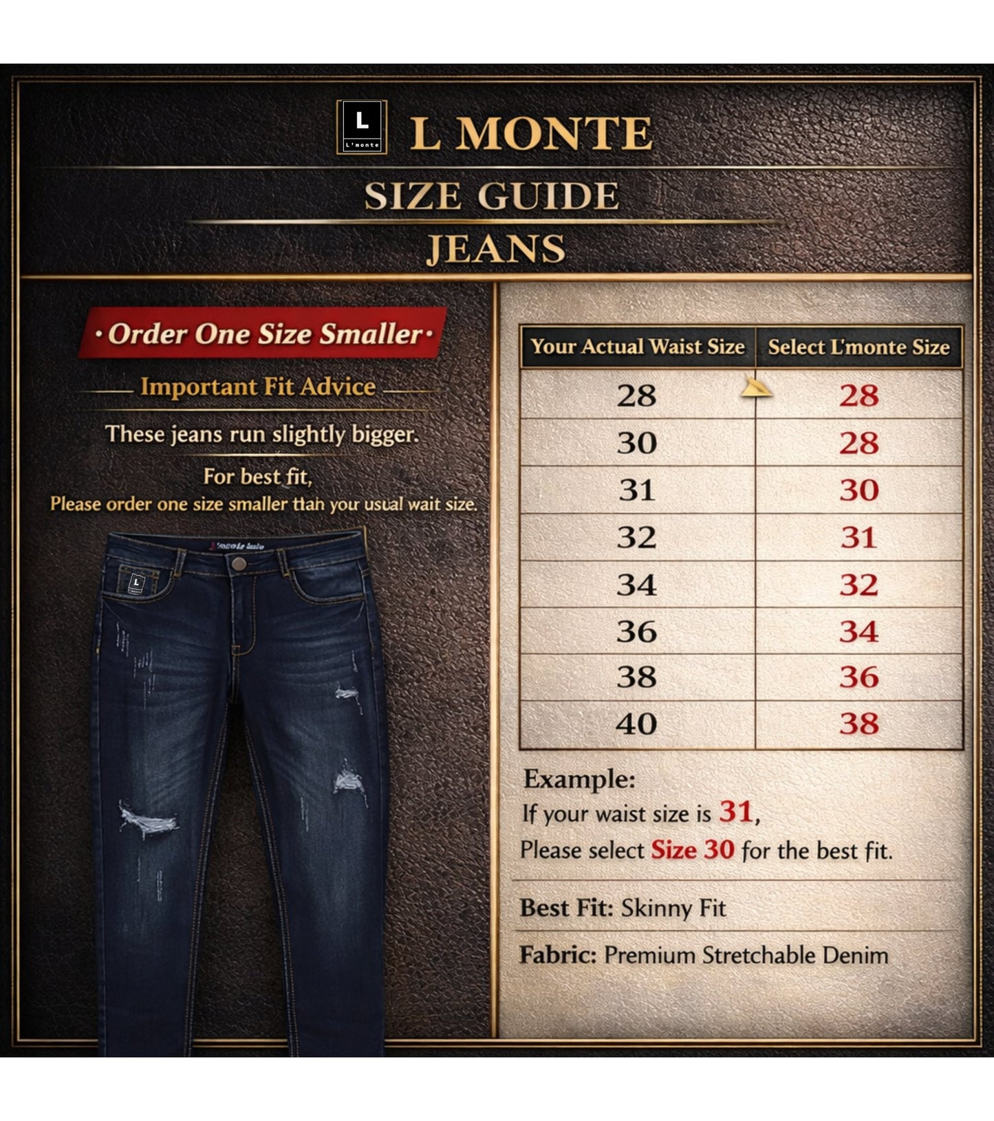 L'MONTE Men's Imported Super Skinny Fit Stretchable Distressed Ripped Stylish Blue Denim Jeans Pant | Machine Wash My Store