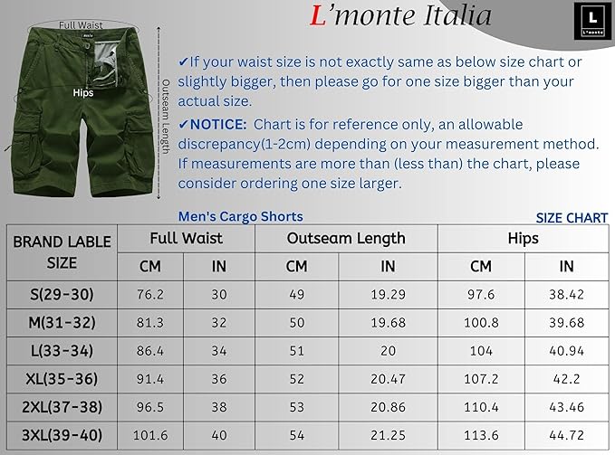 L'MONTE Imported Men's Relaxed Fit Outdoor Multi-Pocket Cotton short My Store