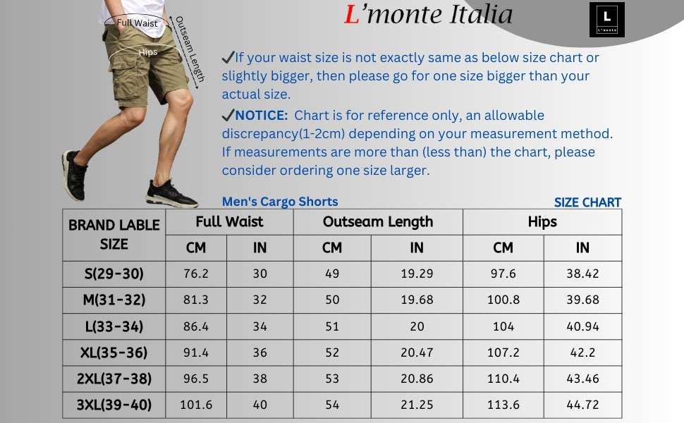 L'MONTE Imported Men's Cotton Casual Khaki Cargo Shorts My Store