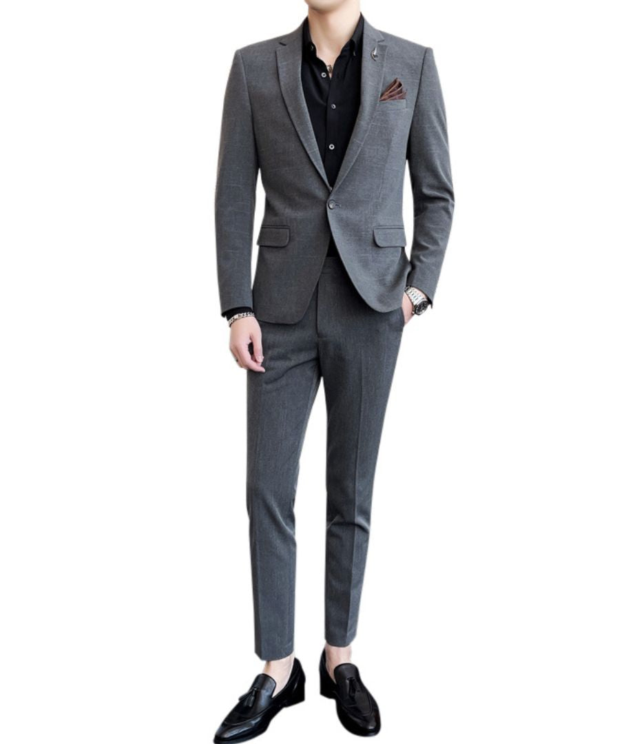 L'MONTE 3 Piece Imported Grey Suit for Men - Slim Fit Formal Blazer, Vest & Pants
