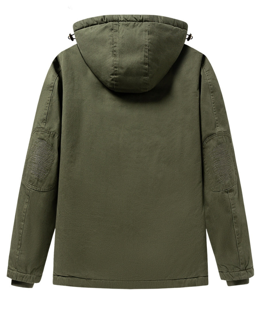 L'MONTE Men's Green Winter Jacket With Detachable Hood My Store