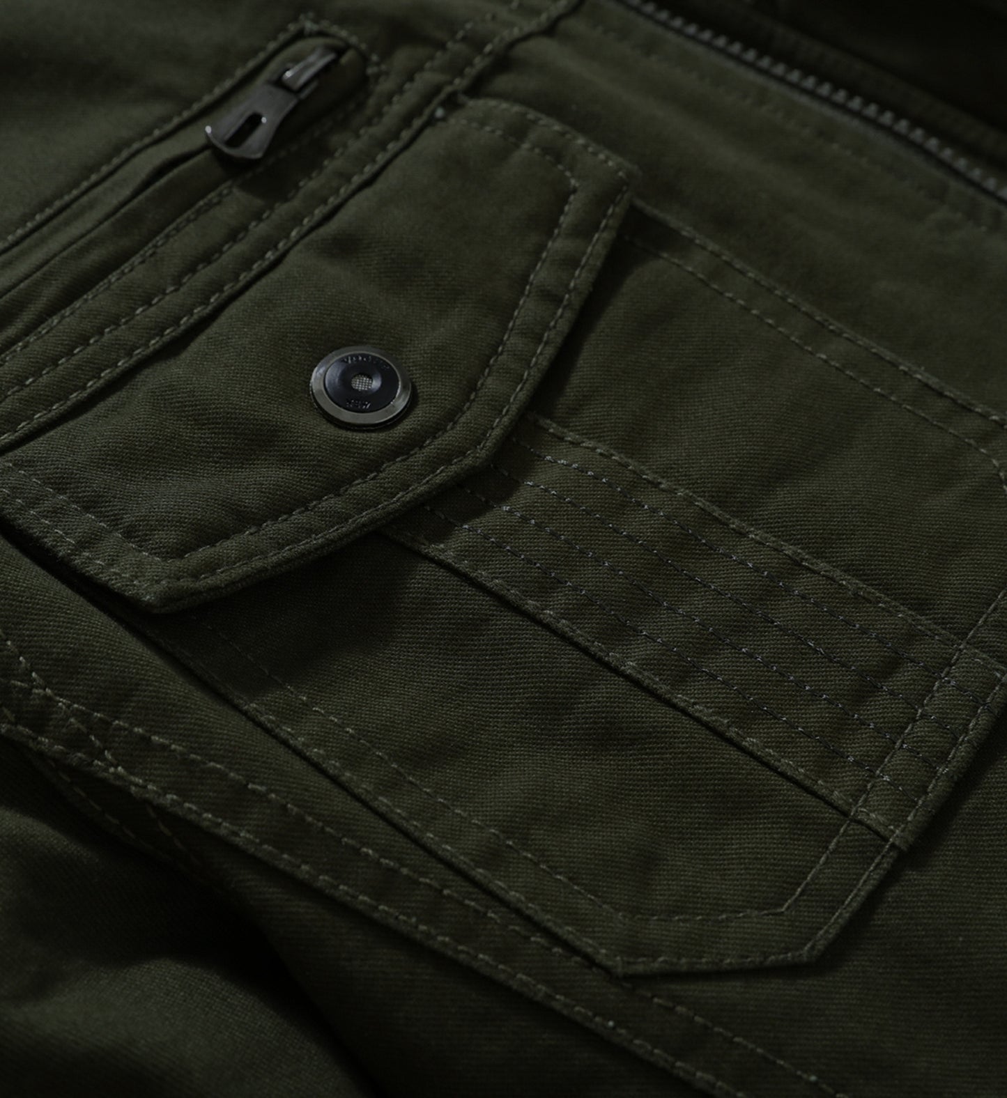 L'MONTE Men's Military-Style Army Green Cargo Jacket For Mild Winter My Store