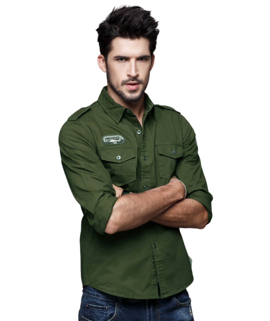L'MONTE Men's Full Sleeves Cargo Shirts for Men(SHILMF8521) My Store