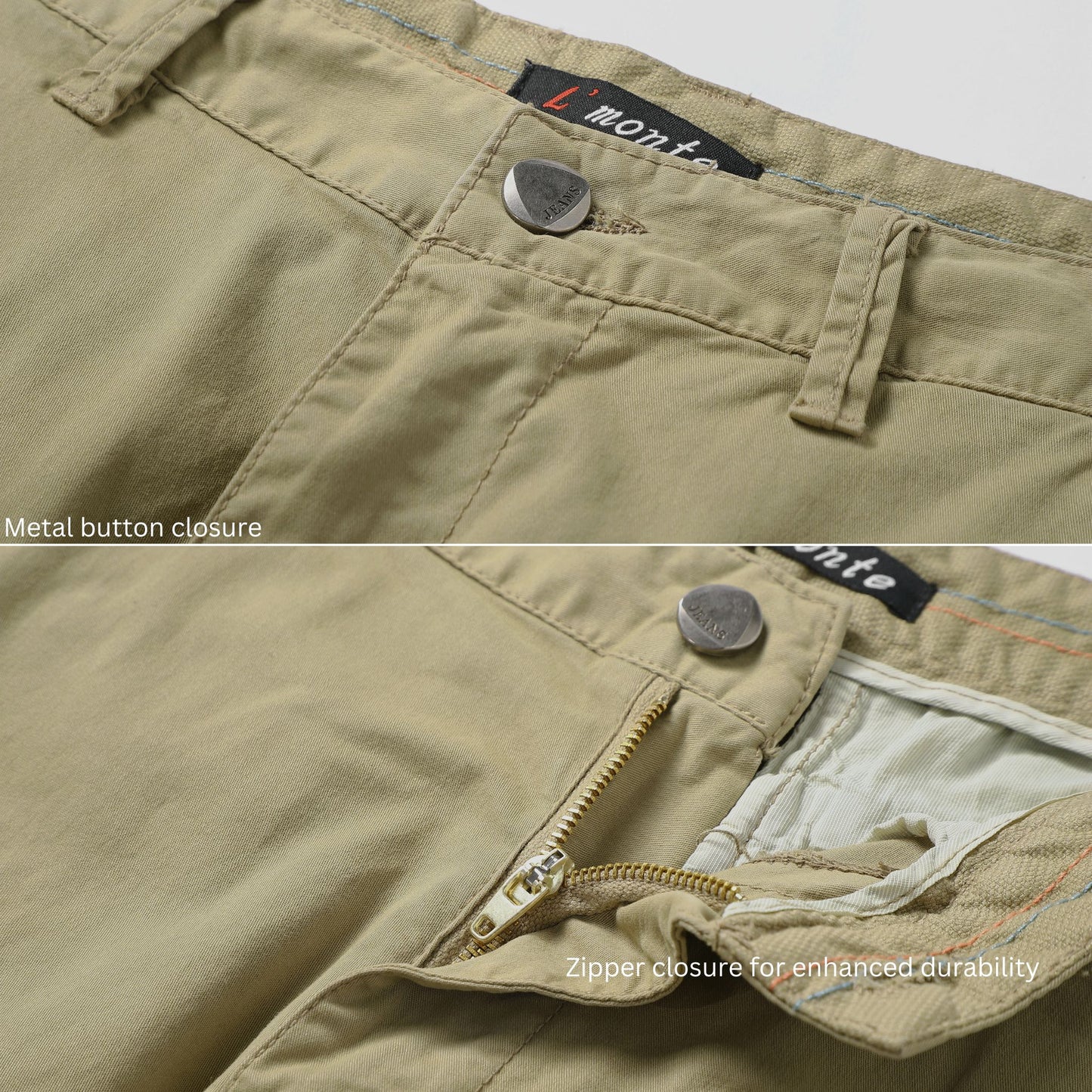 L'MONTE Men's Imported Cotton Khaki Casual Shorts My Store