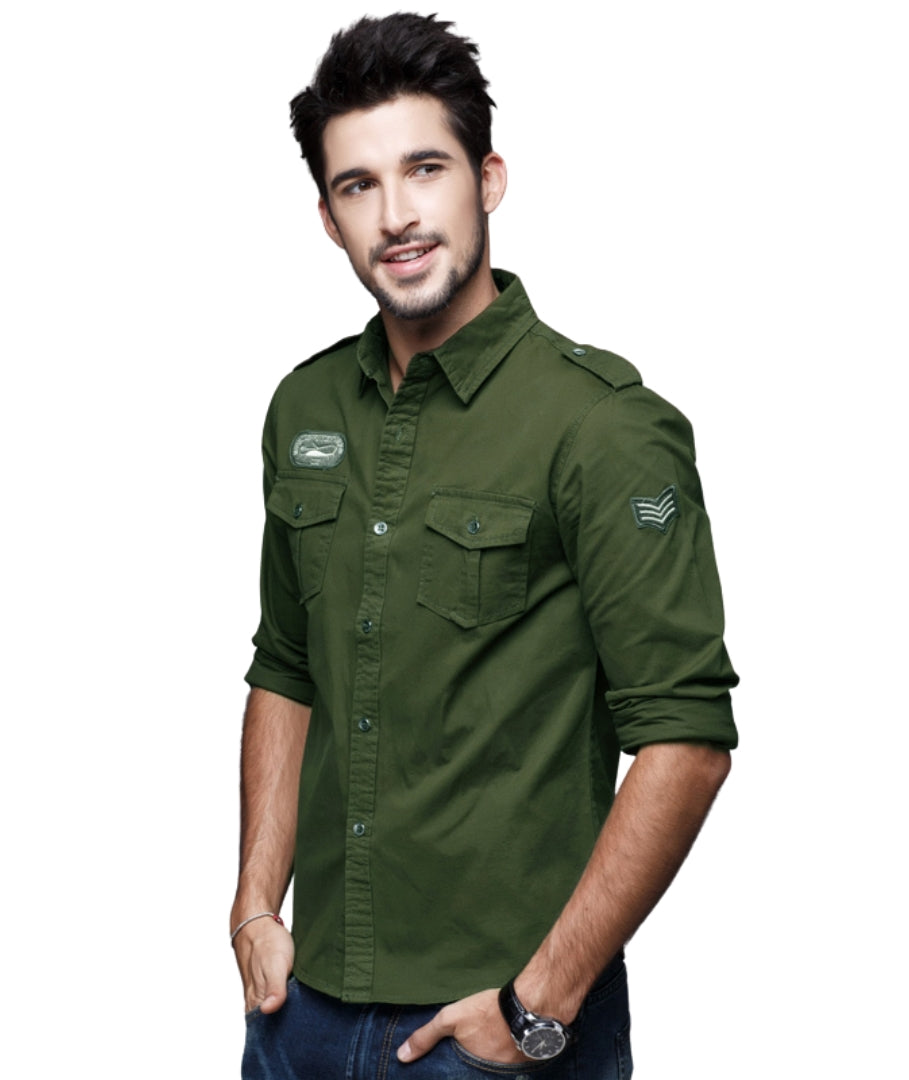 L'MONTE Men's Full Sleeves Cargo Shirts for Men(SHILMF8521) My Store
