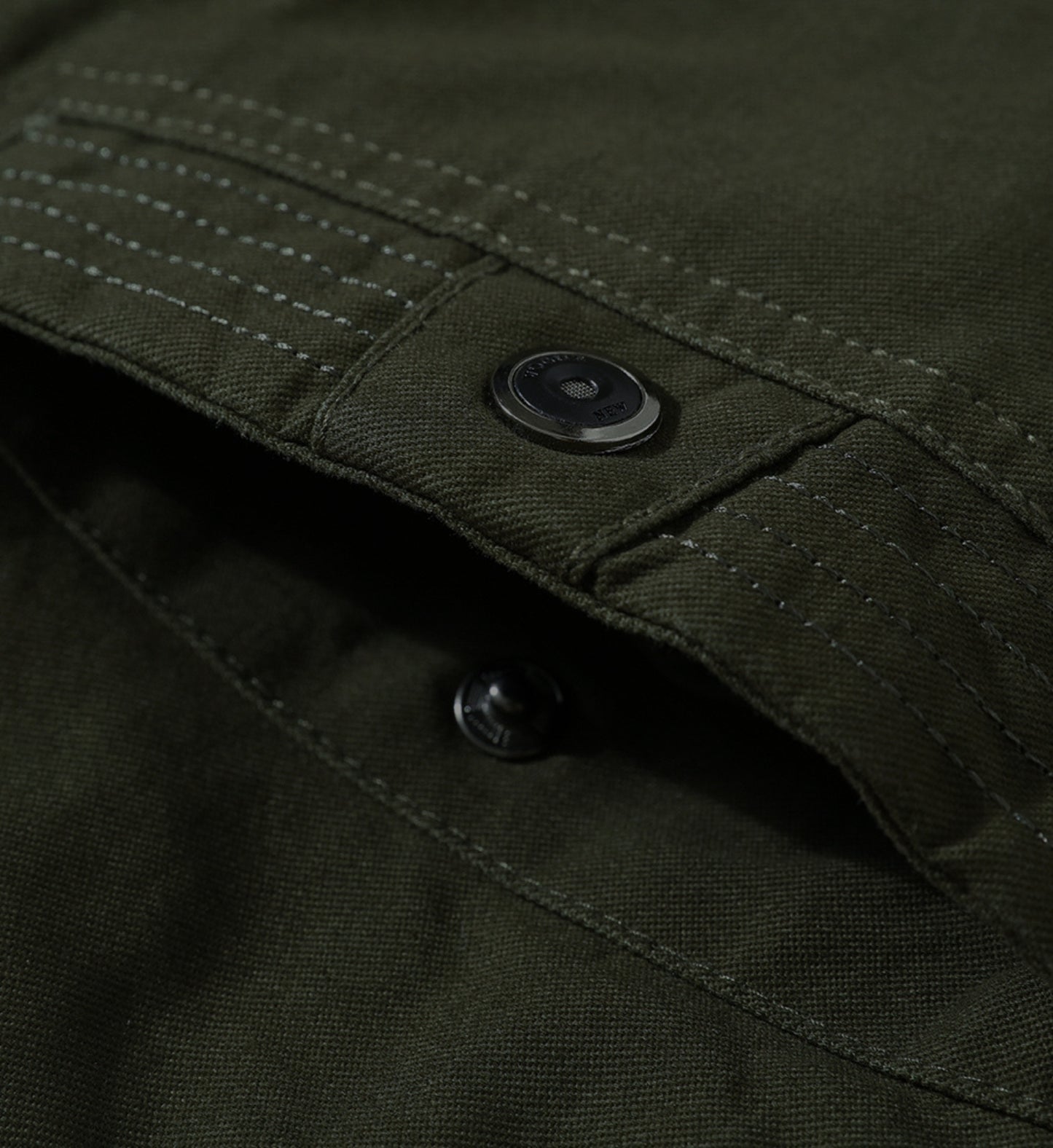 L'MONTE Men's Military-Style Army Green Cargo Jacket For Mild Winter My Store