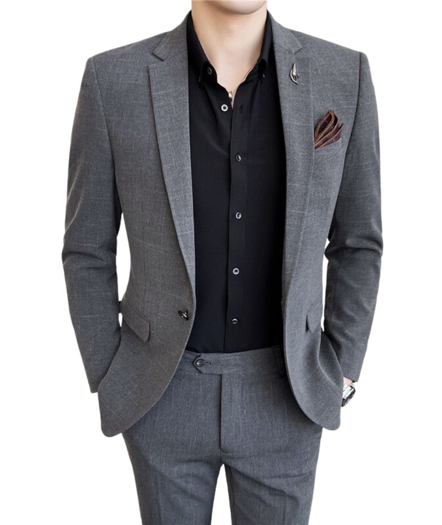 L'MONTE 3 Piece Imported Grey Suit for Men - Slim Fit Formal Blazer, Vest & Pants
