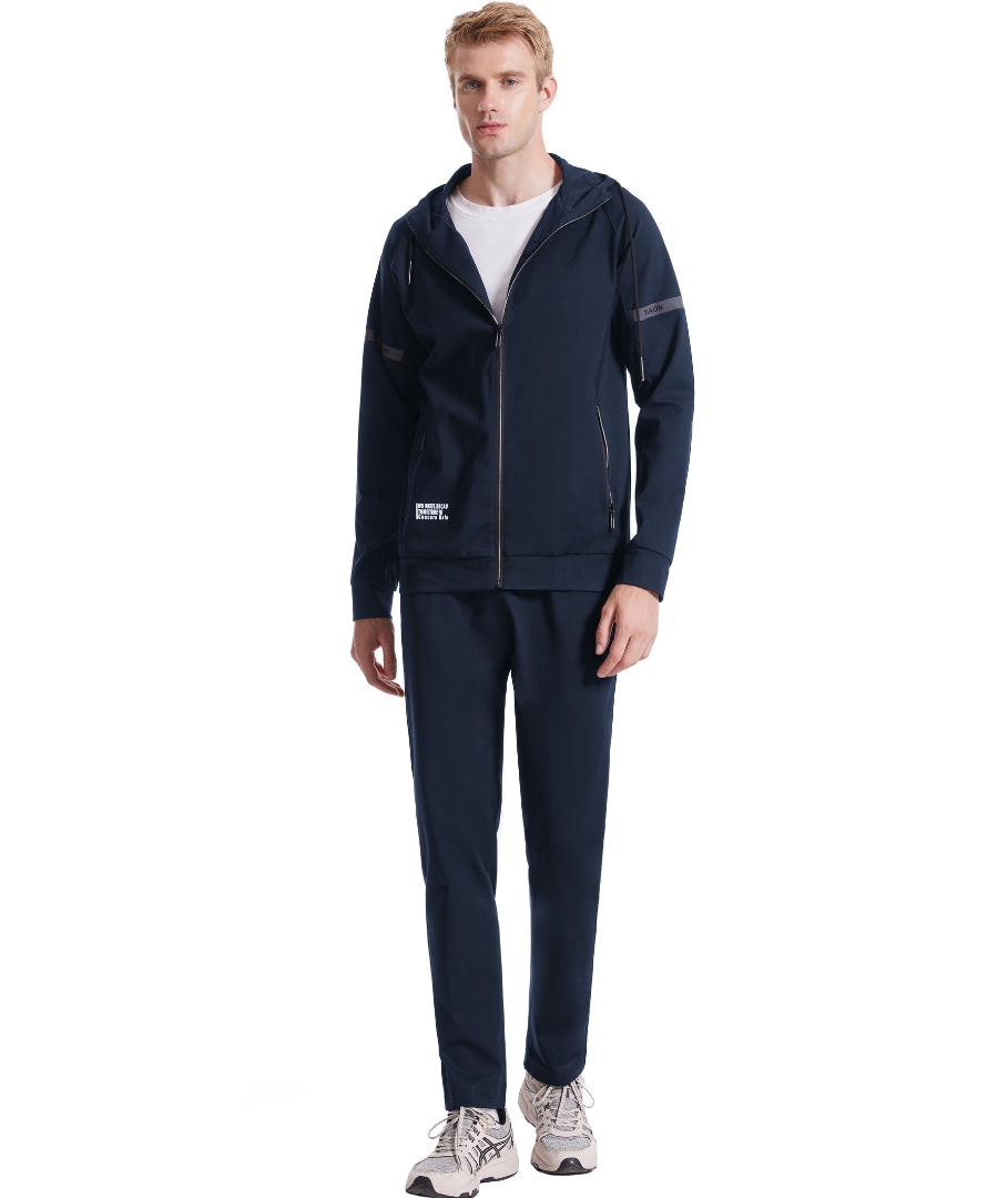 L'MONTE Men's Full Zip 2 Piece Blue Hoodie Tracksuits My Store