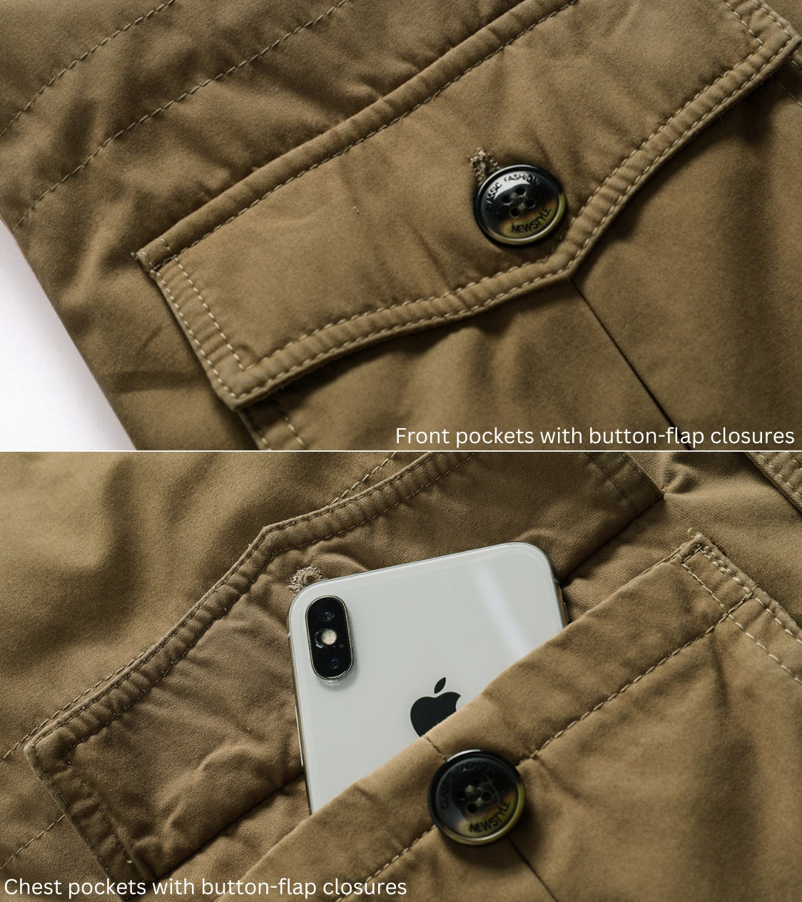 L'MONTE Men's Khaki Heavy-Duty Winter Jacket My Store