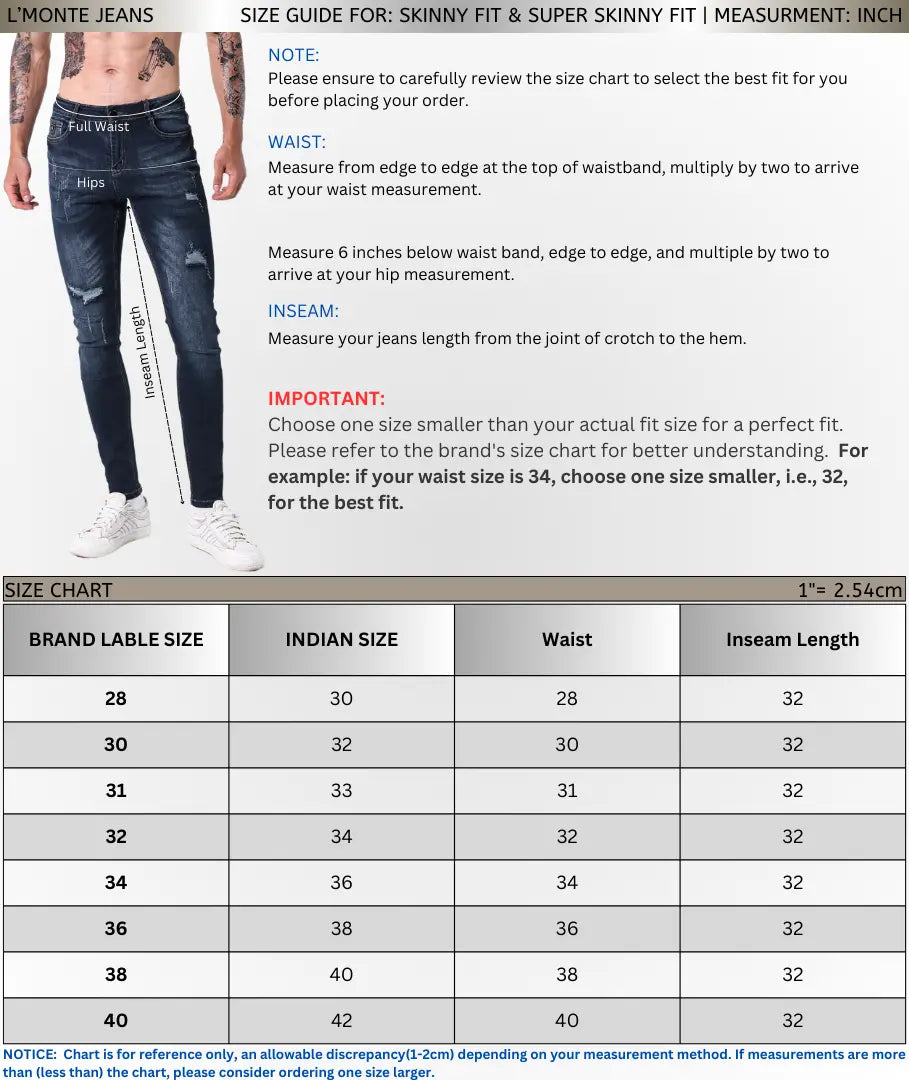 L'MONTE Imported Super Skinny Fit Stretchable Denim Jeans My Store