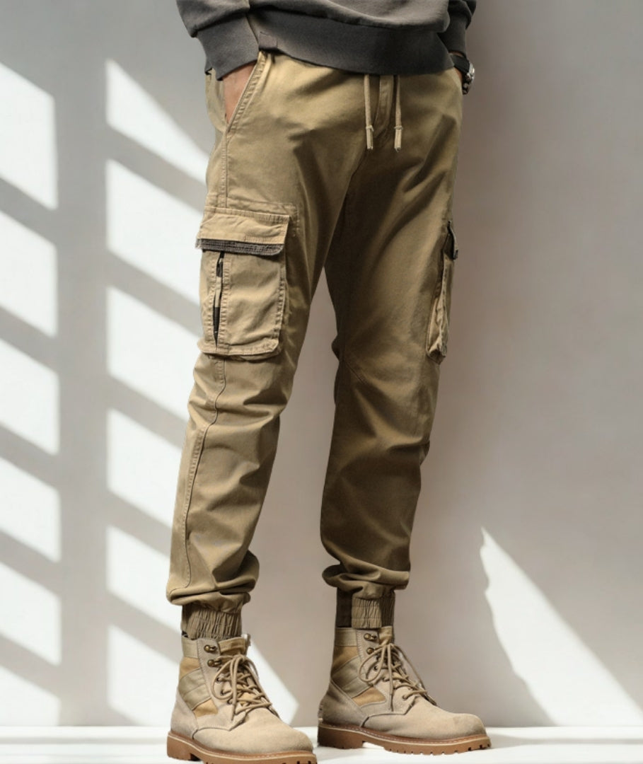 L'MONTE Imported Men's Slim Fit Casual Khaki Cotton Cargo Joggers My Store