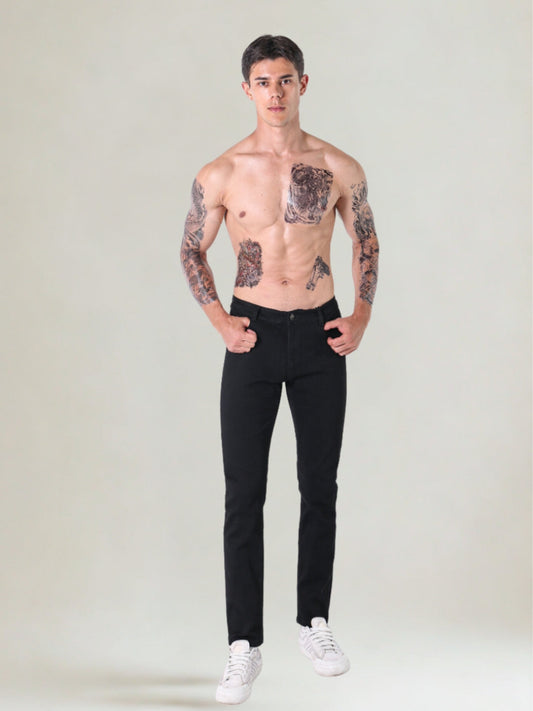 L'MONTE Imported Men's Denim Black Skinny Fit Stretchable Jeans My Store