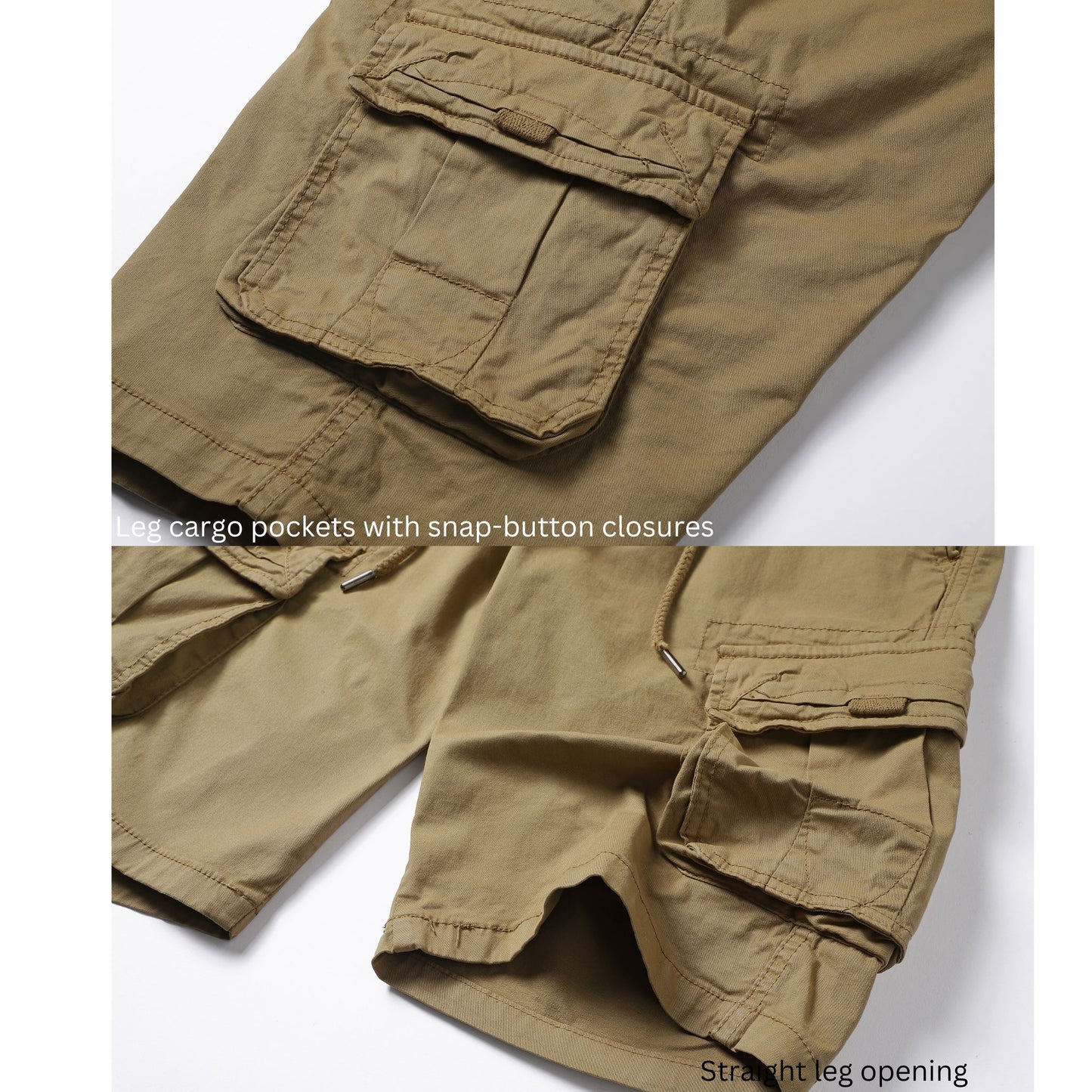 L'MONTE Imported Men's Cotton Khaki Cargo Shorts My Store