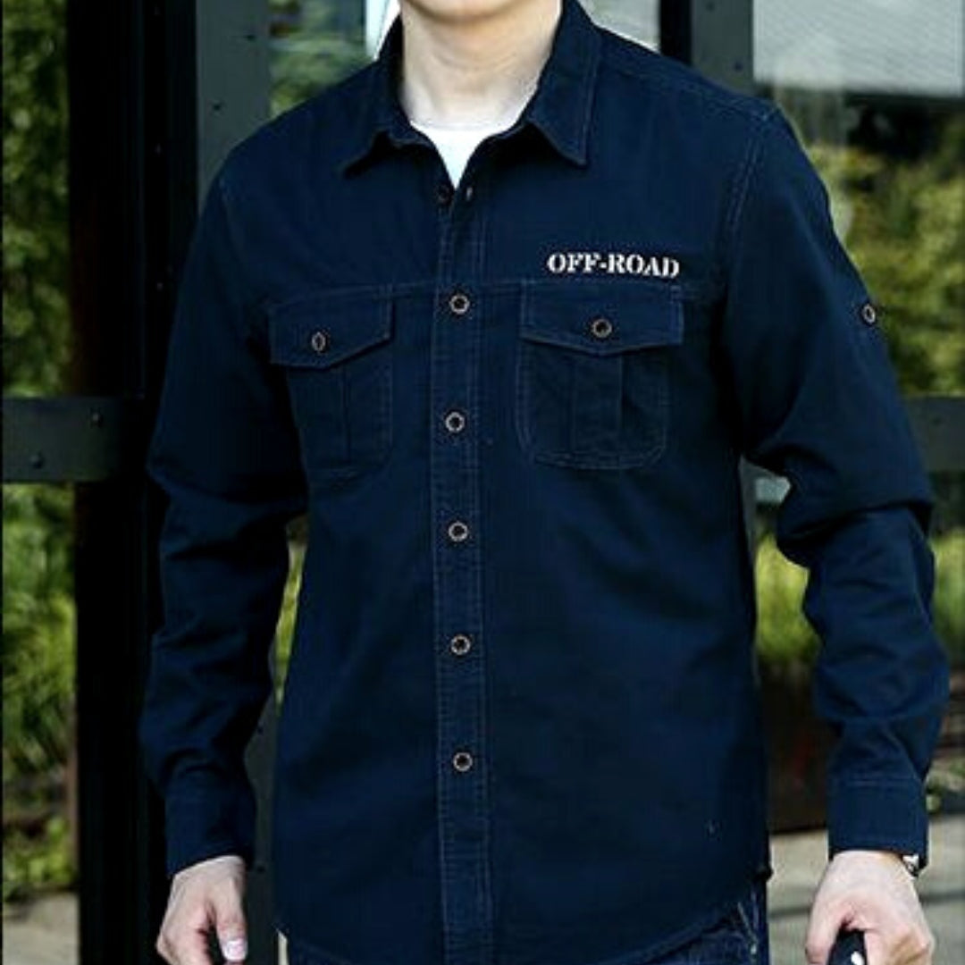 L'MONTE Imported Men's Cotton Blue Casual Full Shirts Lmonte International