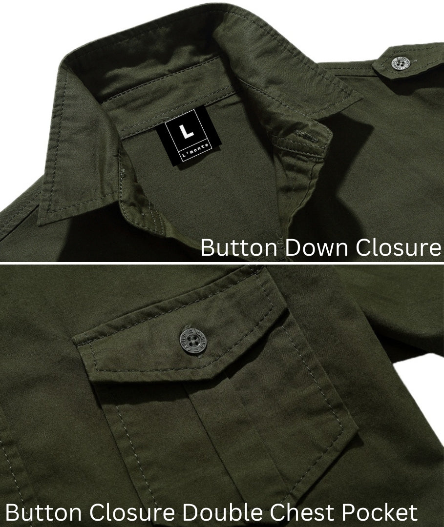 L'MONTE Men's Full Sleeves Cargo Shirts for Men(SHILMF8521) My Store