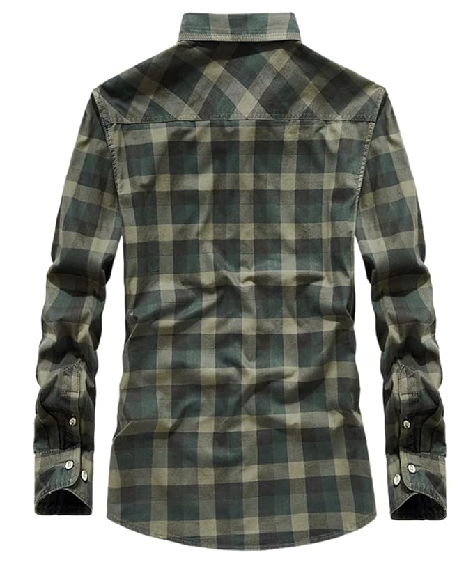 L'MONTE Men's Casual Checkered Green Shirts Full Sleeve Lmonte International
