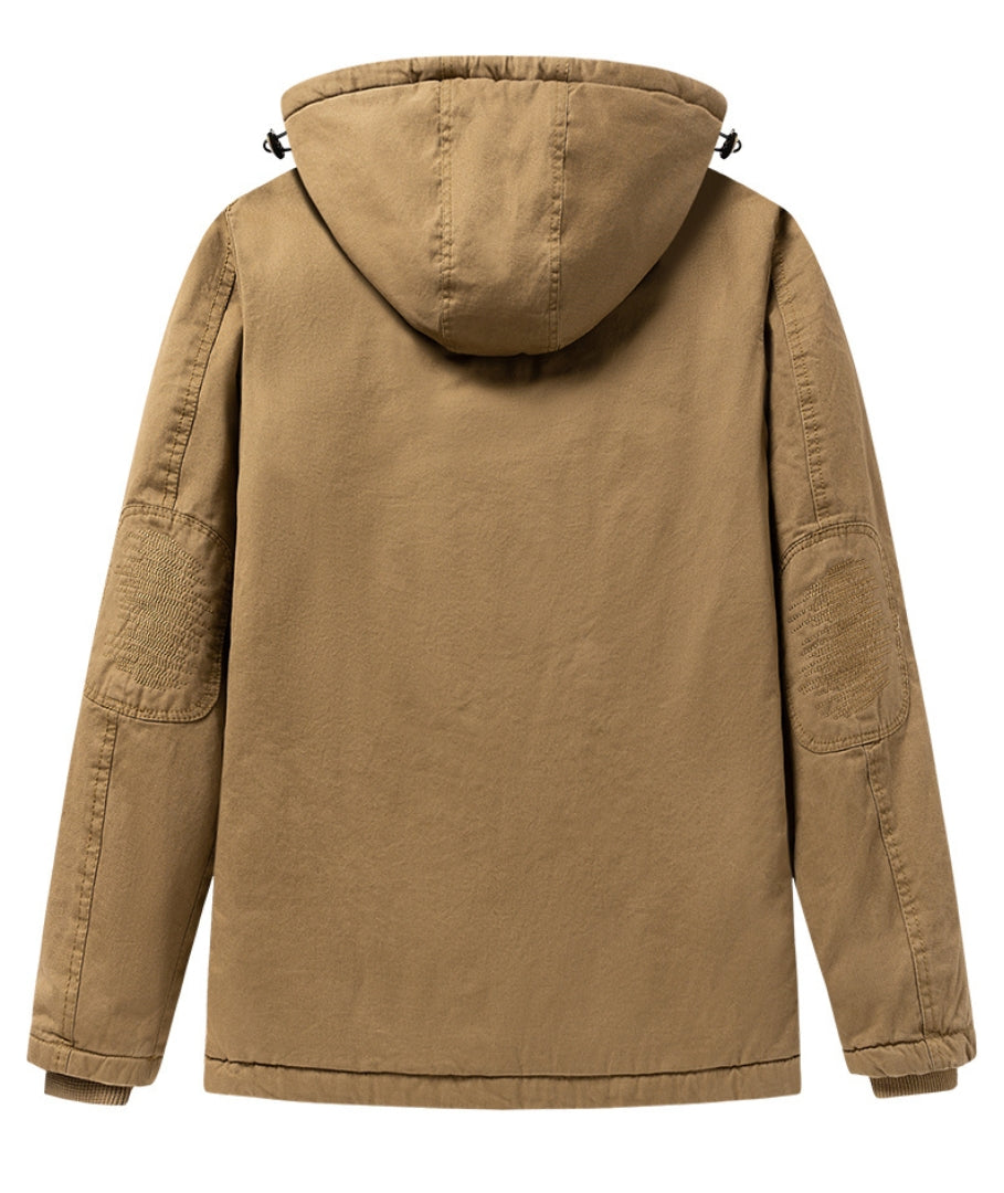 L'MONTE Men's Khaki Winter Jacket With Detachable Hood My Store