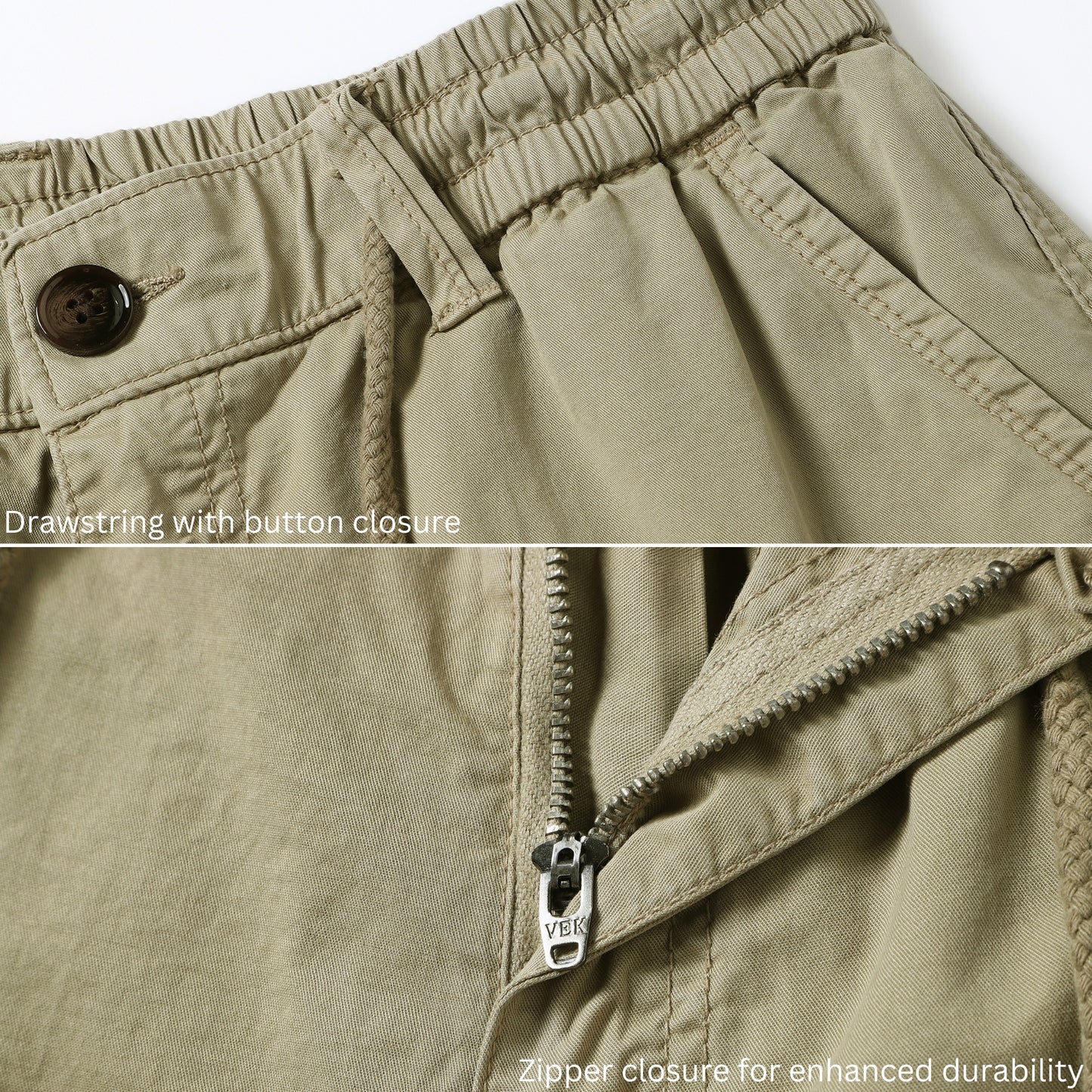 L'MONTE Imported Men's Khaki Cotton Cargo Shorts My Store