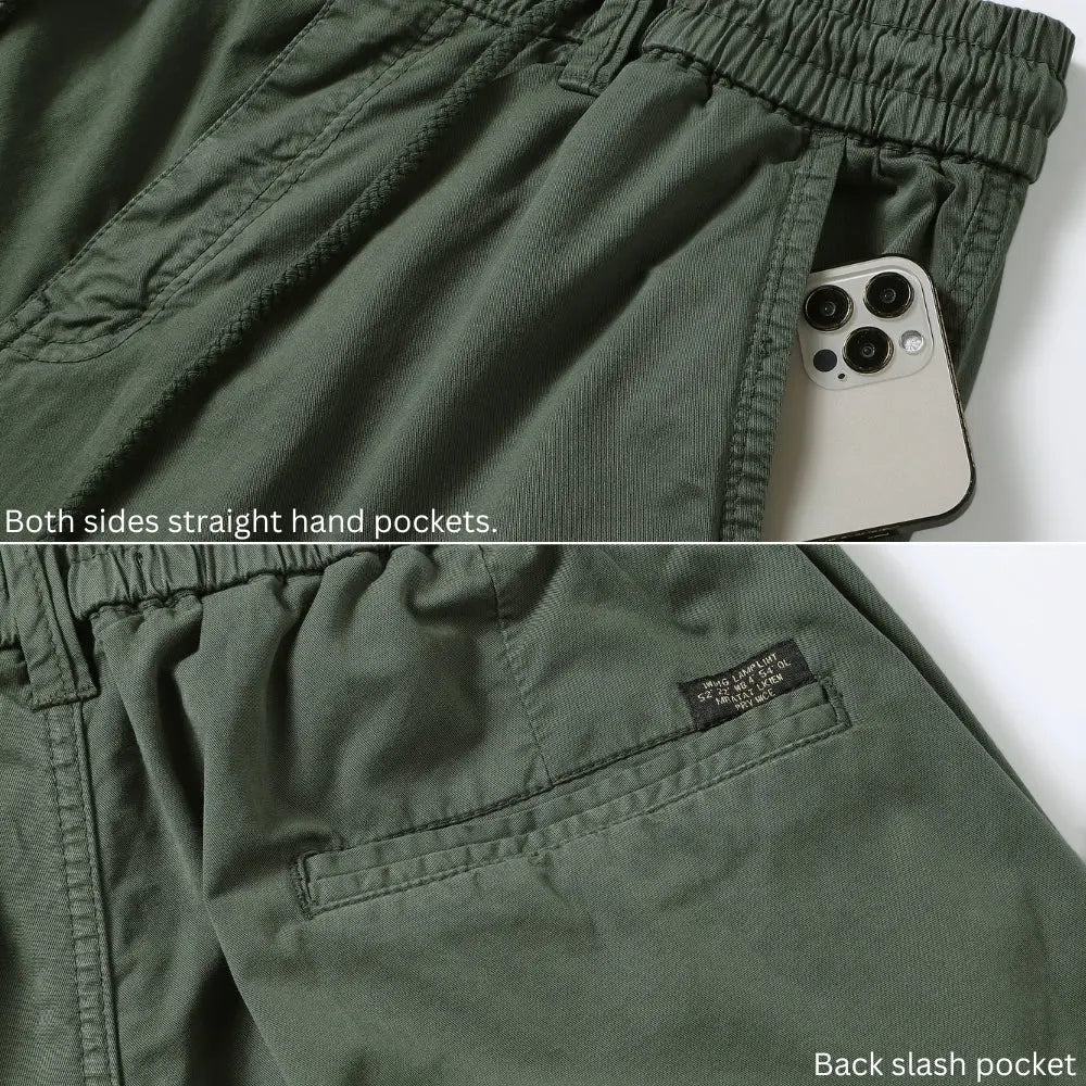 L'MONTE Imported Men's Green Cotton Cargo Shorts My Store