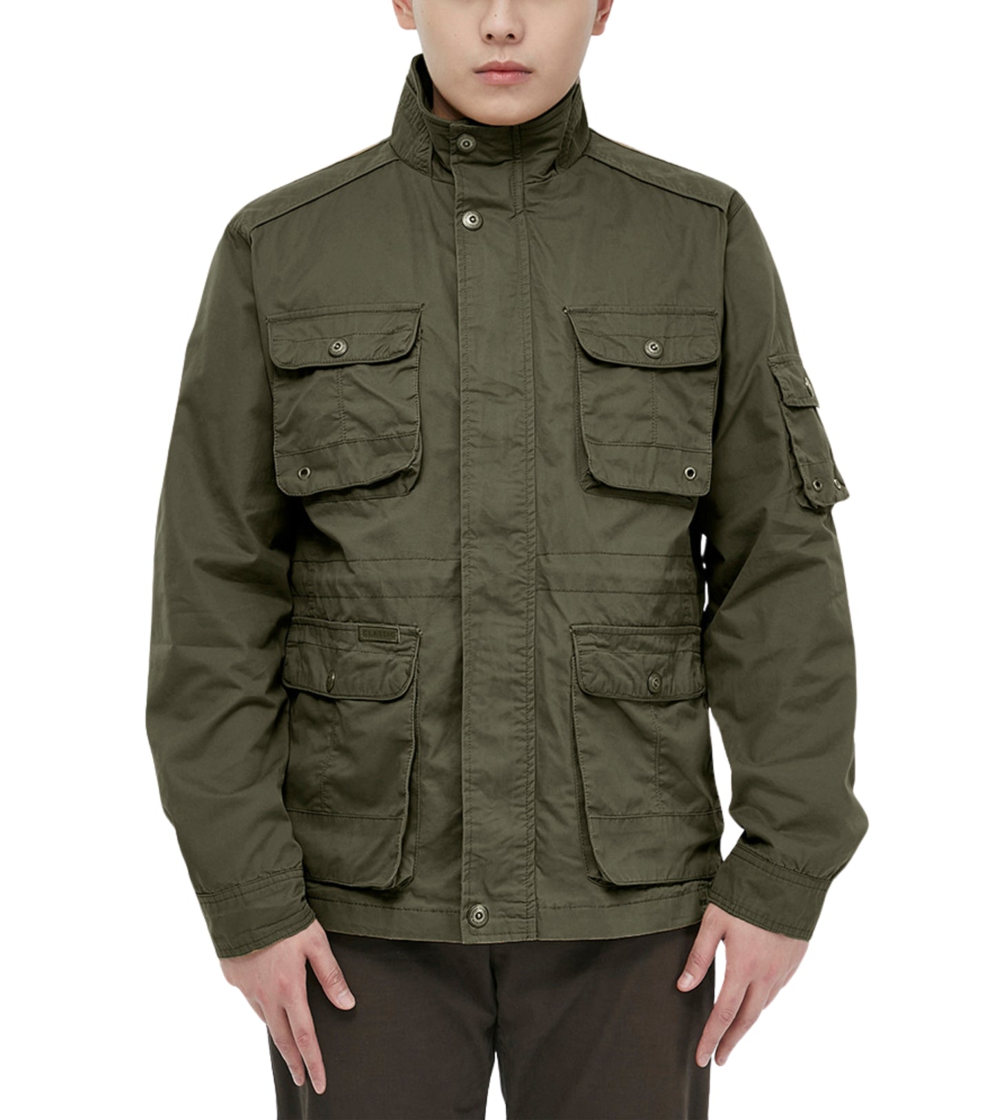L'MONTE Men's Army Green Cotton Outdoor Jacket For Mild Winter My Store