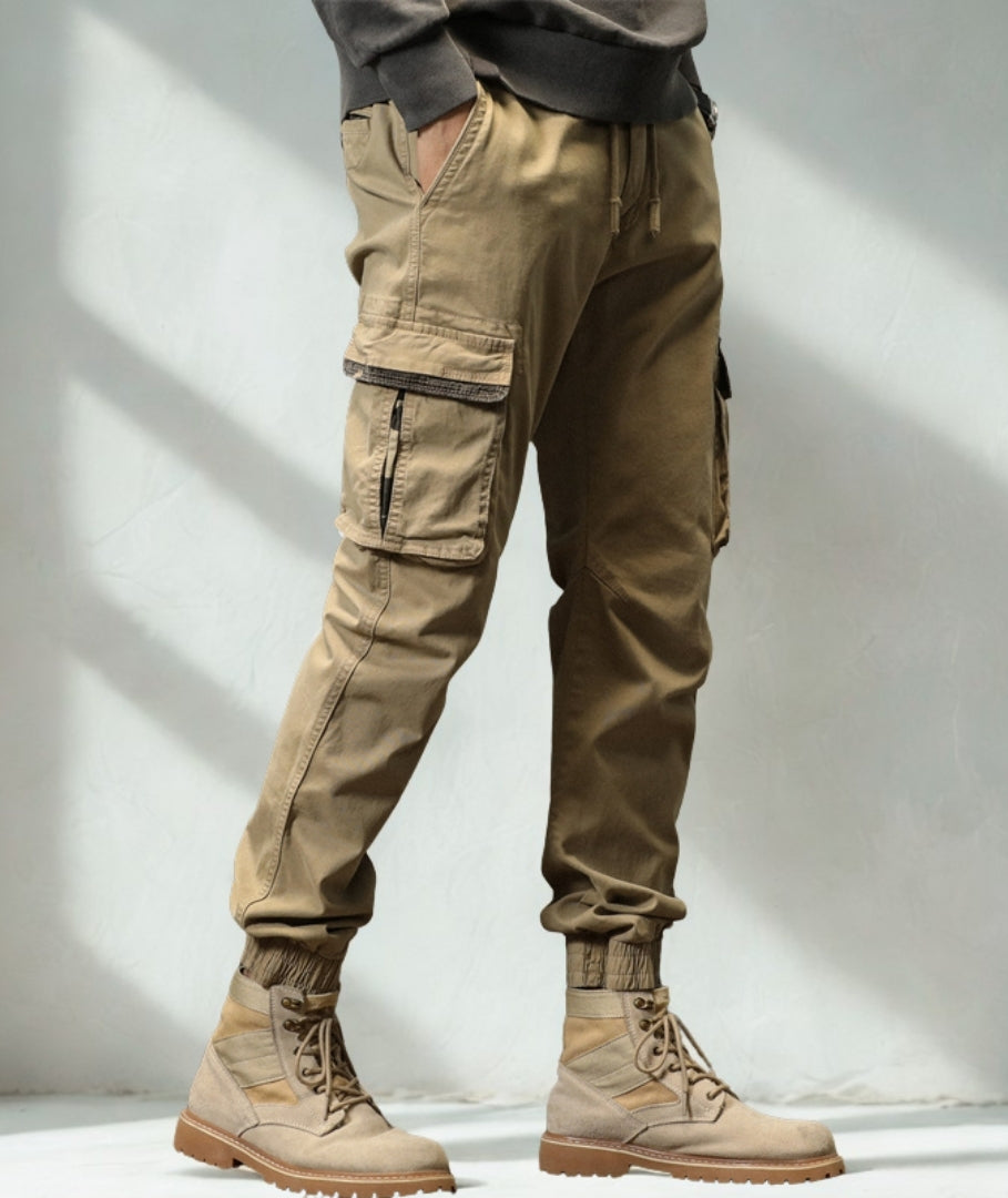 L'MONTE Imported Men's Slim Fit Casual Khaki Cotton Cargo Joggers My Store