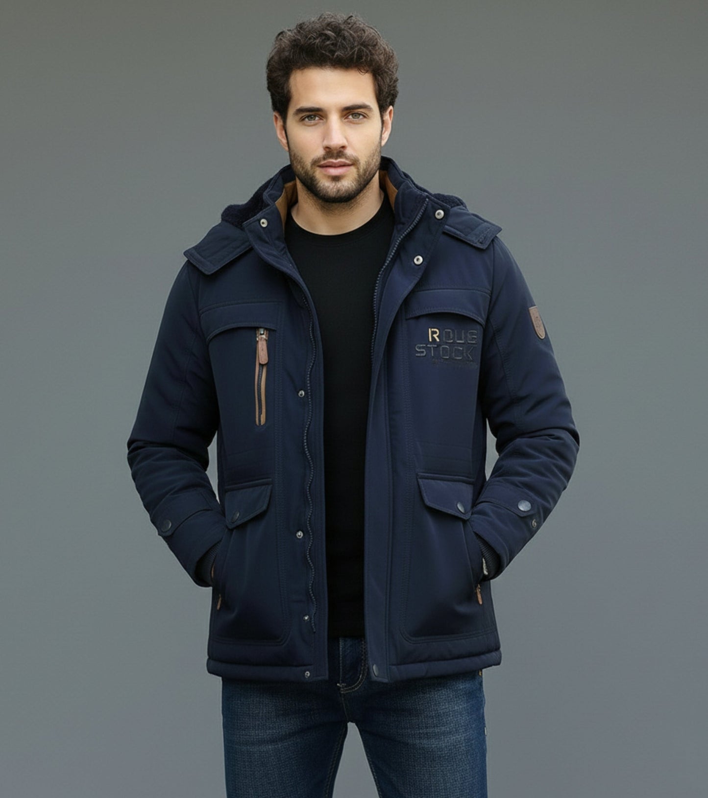 L'MONTE Men's Dark Blue Heavy-Duty Parka Jacket My Store