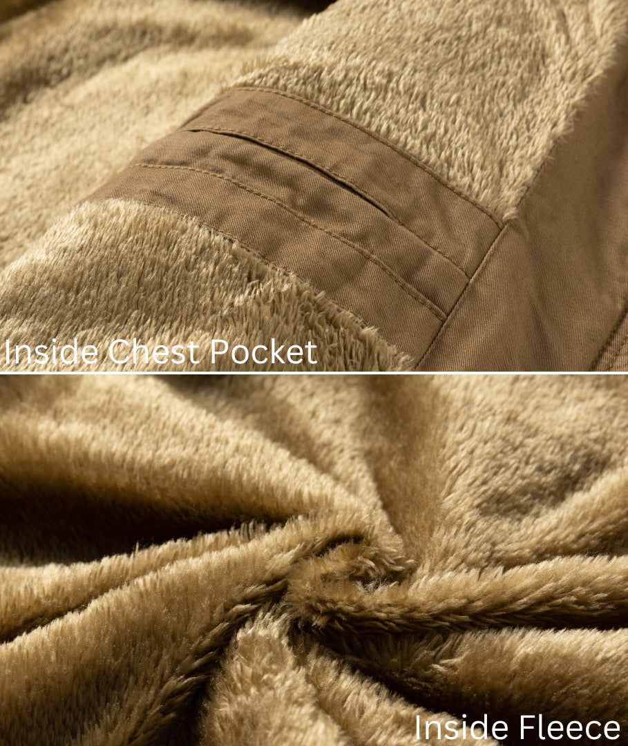 L'MONTE Men's Khaki Winter Jacket With Detachable Hood My Store