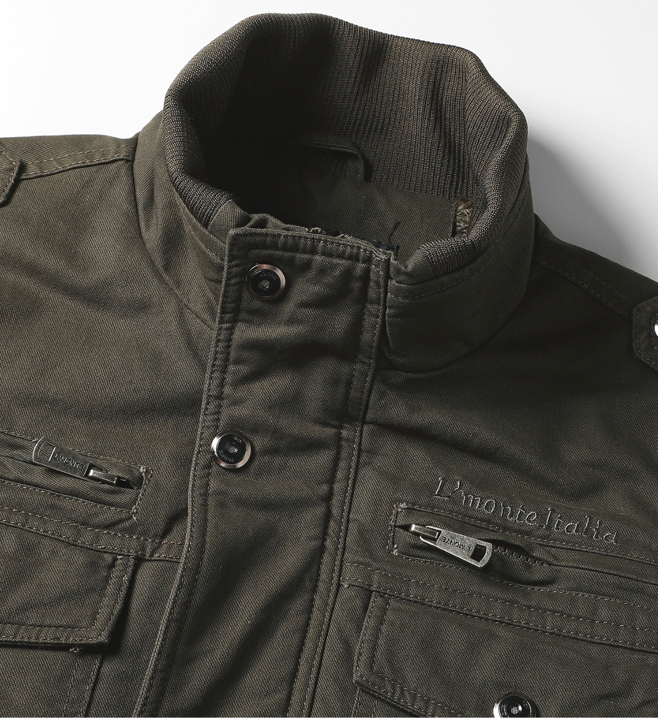 L'MONTE Men's Army Green Military-Style Cargo Winter Jacket My Store
