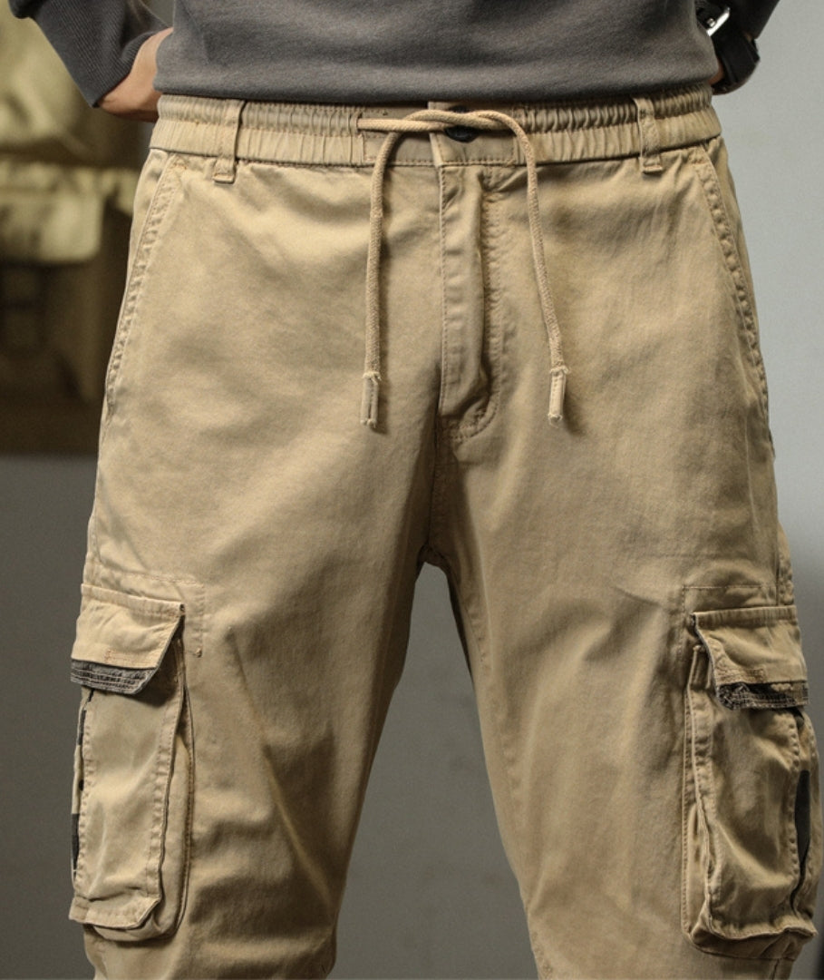 L'MONTE Imported Men's Slim Fit Casual Khaki Cotton Cargo Joggers My Store