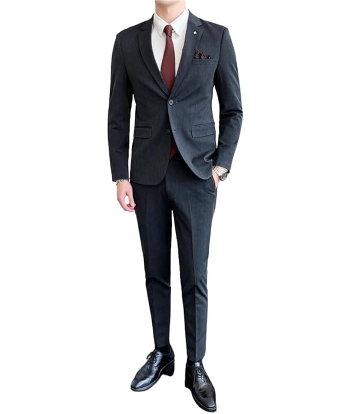 L'MONTE Imported 2 Piece Suit Blazer for Men Formal Slim Fit Two Button Closure Coat(BLPLM96002) My Store