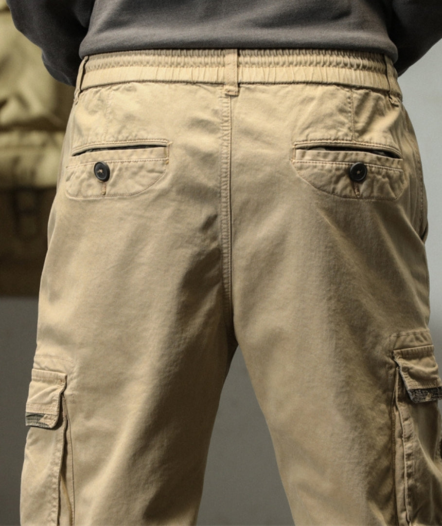 L'MONTE Imported Men's Slim Fit Casual Khaki Cotton Cargo Joggers My Store