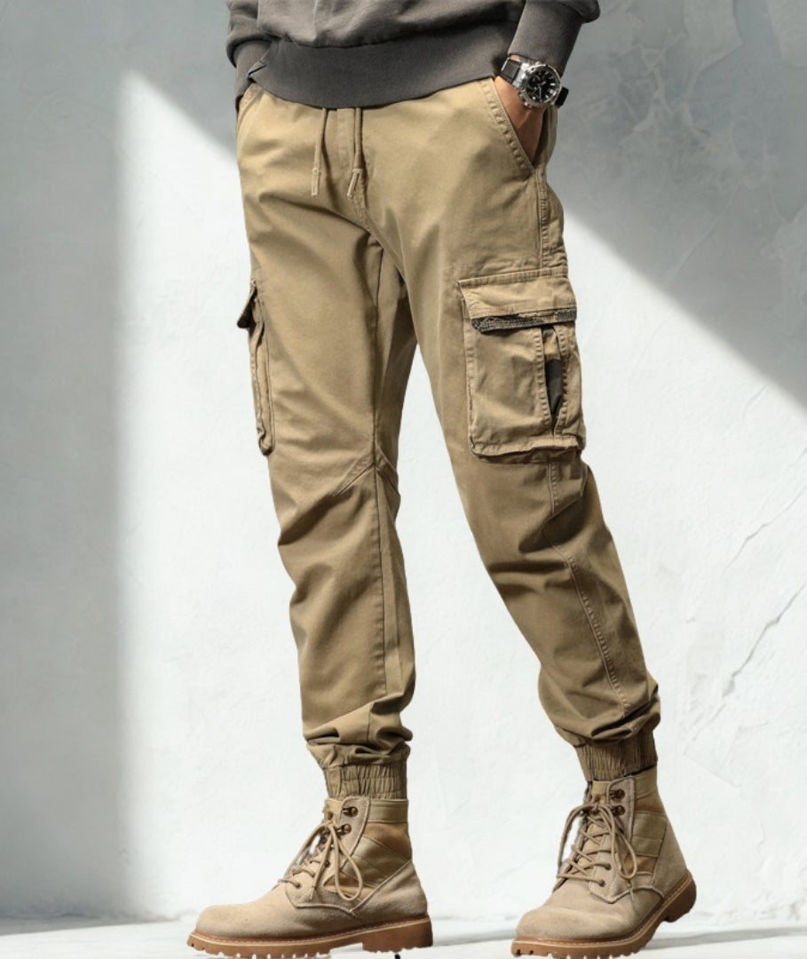 L'MONTE Imported Men's Slim Fit Casual Khaki Cotton Cargo Joggers My Store