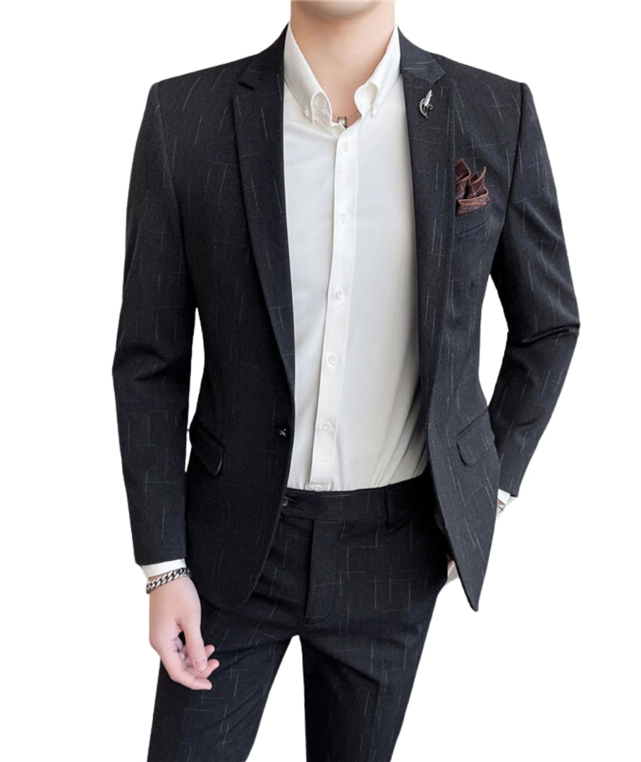 L'MONTE Imported 2 Piece Suit Blazer for Men Formal Slim Fit with One Button Closure Coat(BLPLM96025) My Store