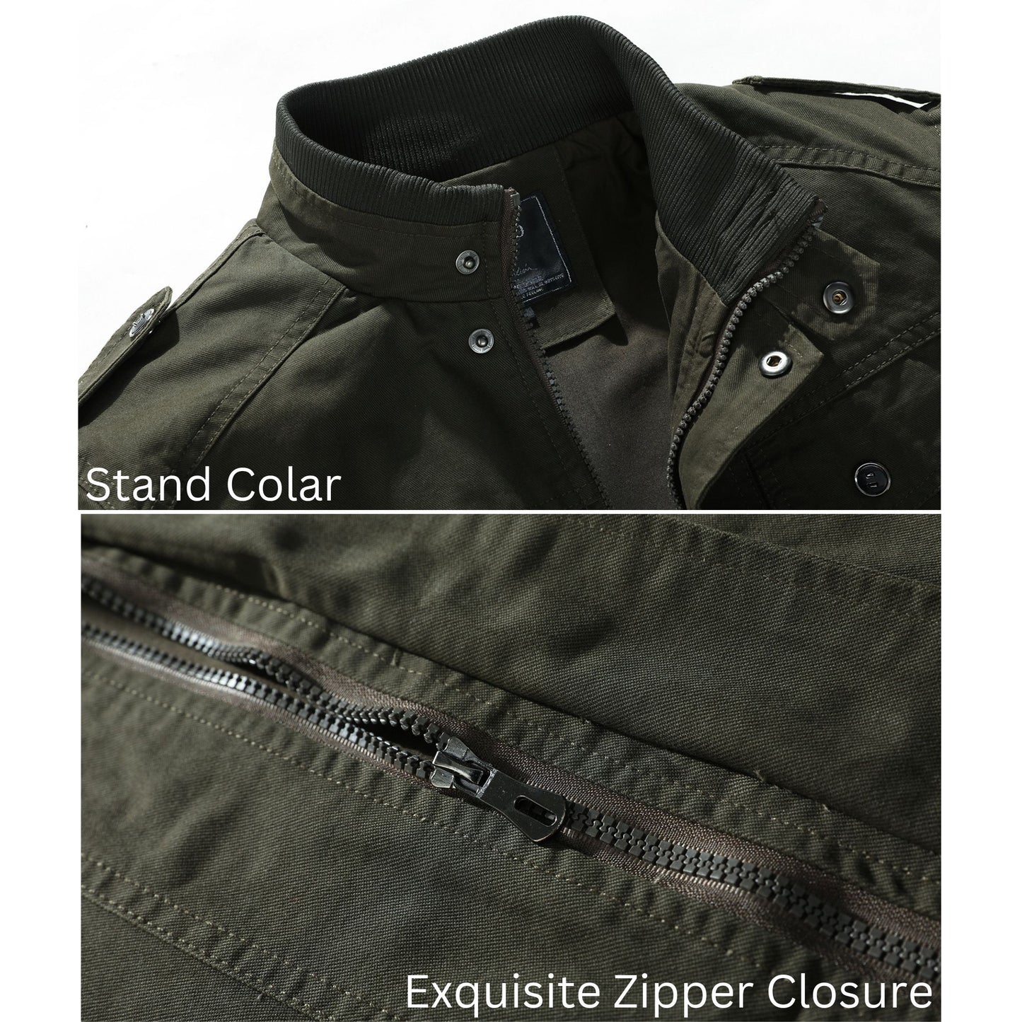 L'MONTE Men's Khaki Casual Bomber Jacket My Store
