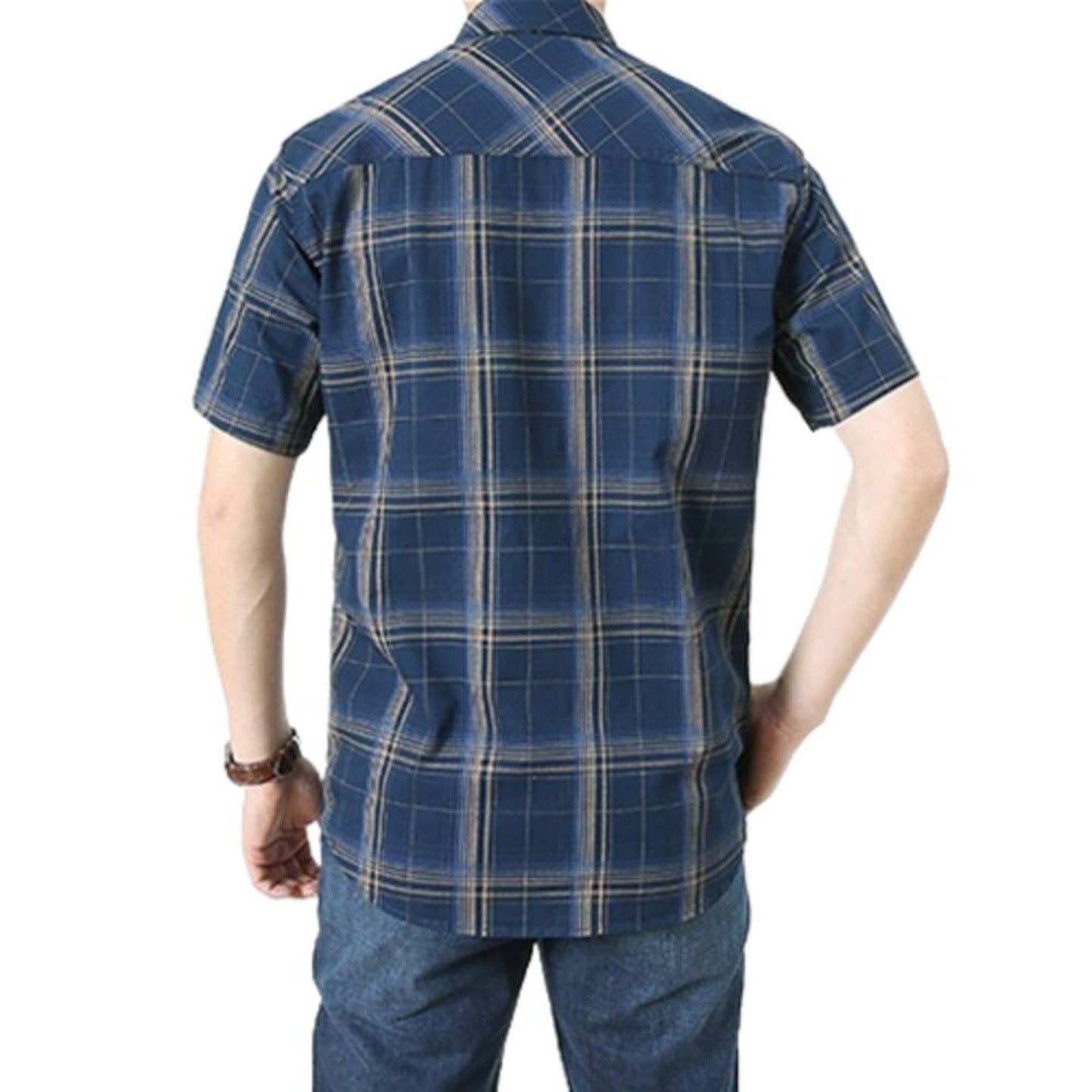 L'MONTE Imported Men's Cotton Blue Casual Checkered Shirts Lmonte International