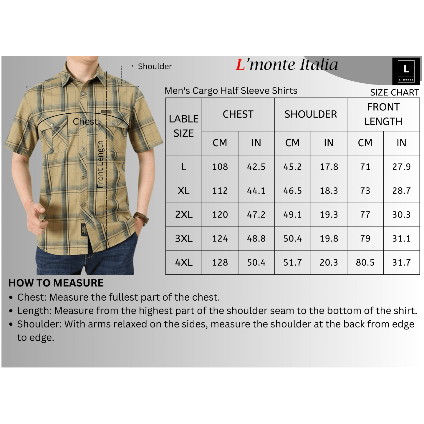 L'MONTE Imported Men's Cotton Blue Casual Checkered Shirts Lmonte International