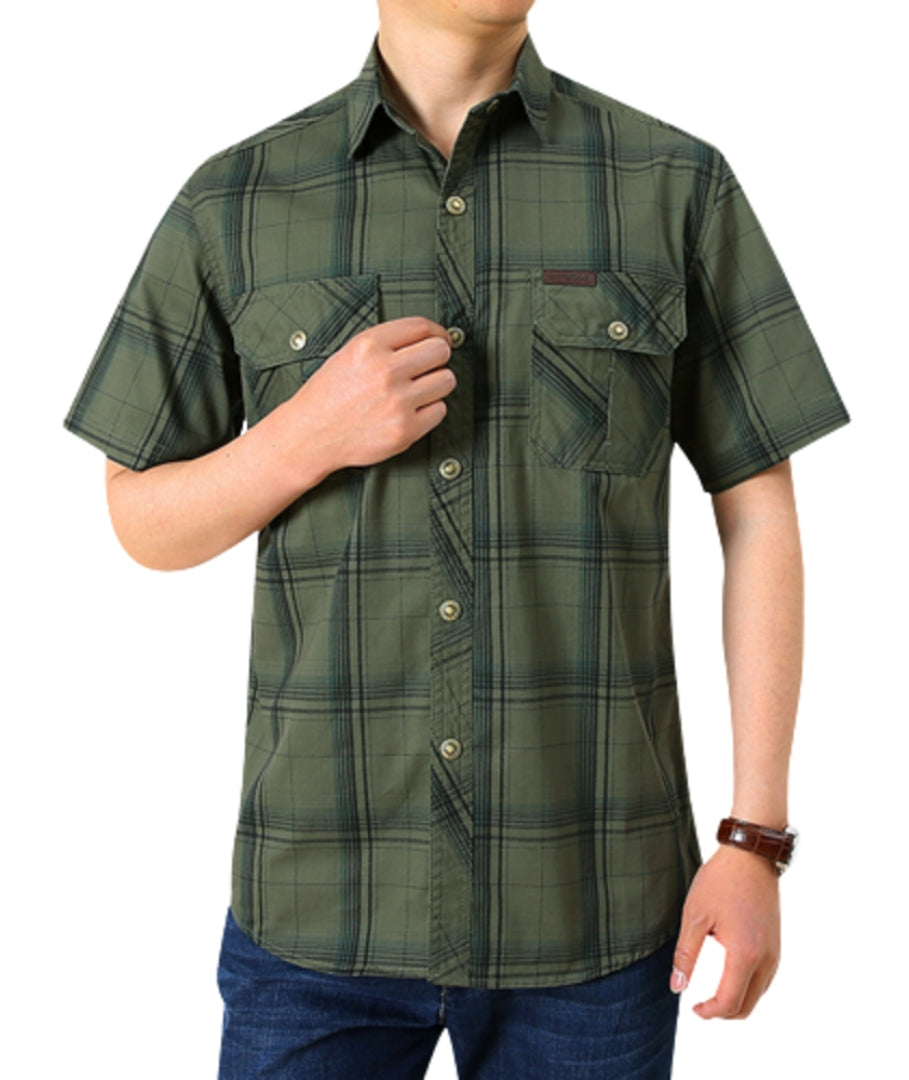 L'MONTE Imported Men's Cotton Green Casual Checkered Shirts Lmonte International
