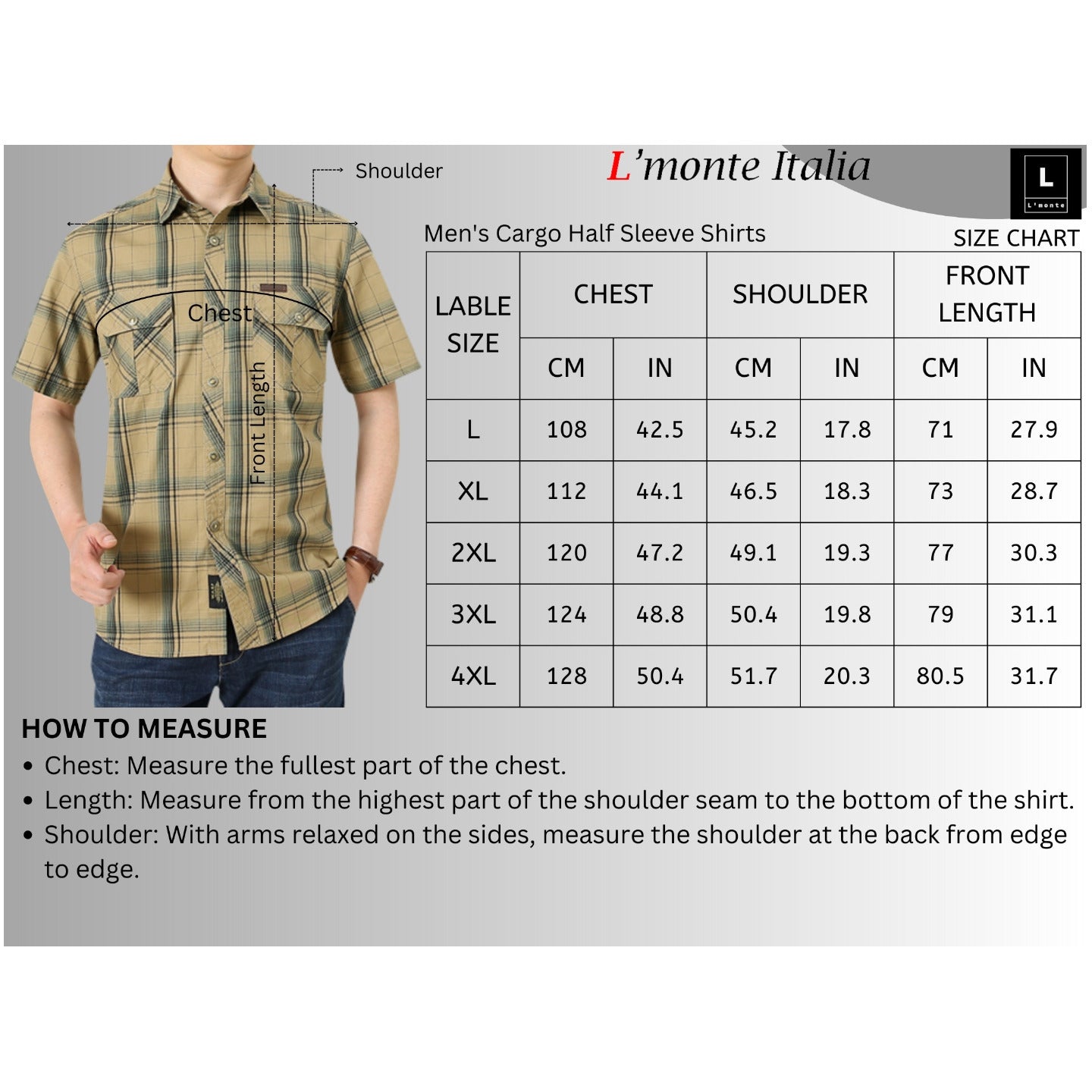 L'MONTE Imported Men's Cotton Green Casual Checkered Shirts Lmonte International