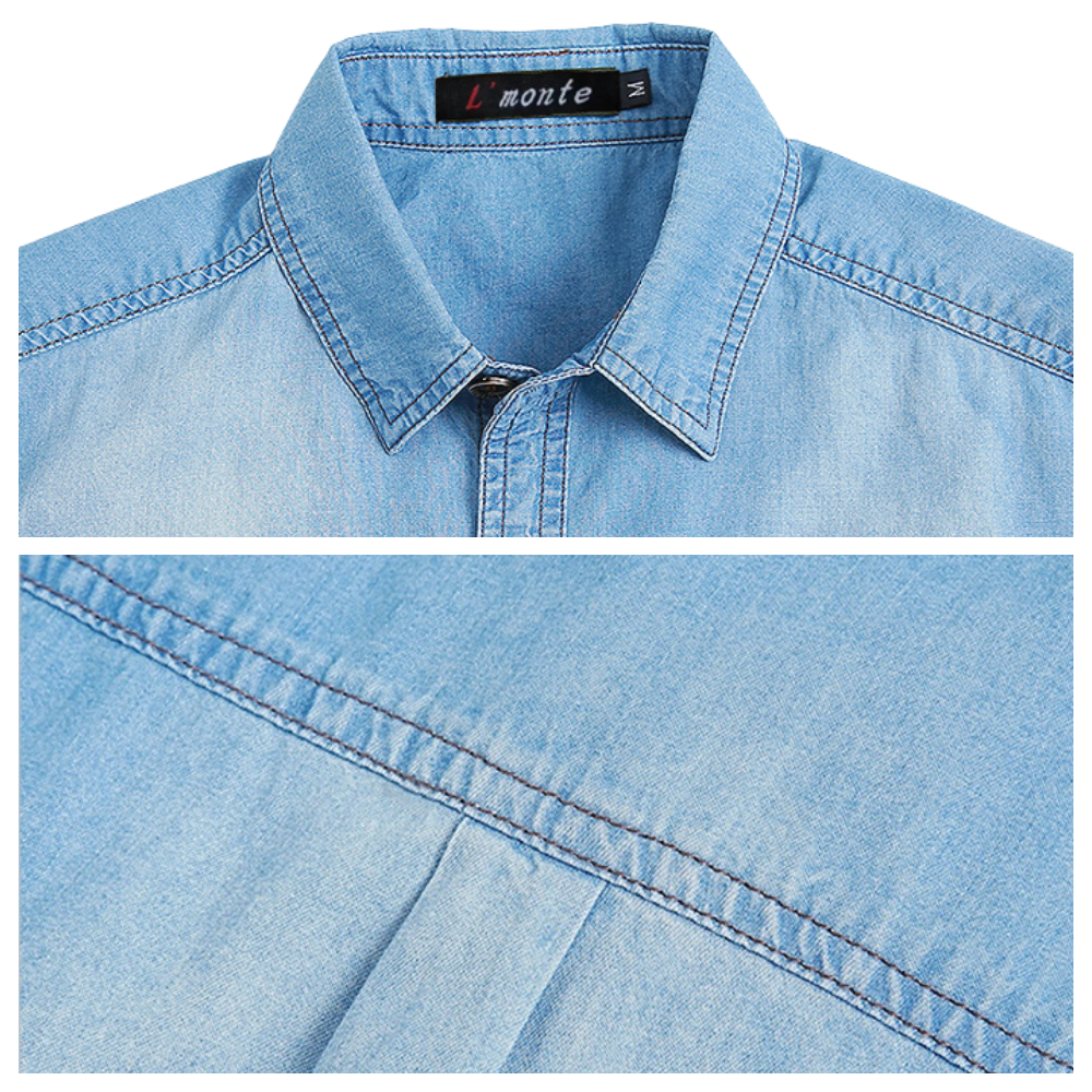 L'MONTE Imported Men's Washed Denim Shirts for Men My Store