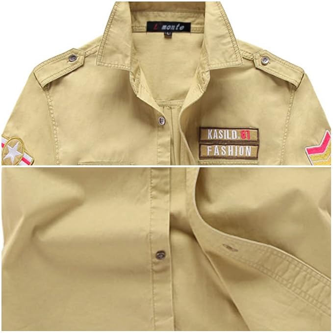 L'monte Men's Cargo Shirts Half Sleeve with Pockets My Store