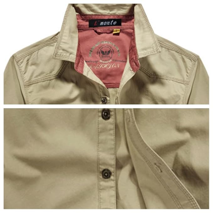 L'monte Men's Cargo Shirts Half Sleeve with Pockets(SHIRLM1589) My Store