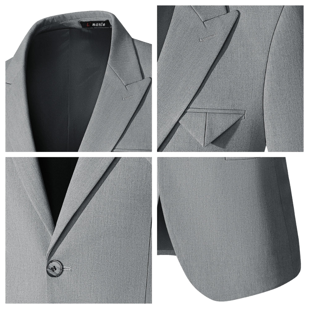 L'MONTE Imported 3 Piece Suit Blazer for Men Formal Slim Fit with One Button Closure Coat (BLSLM6901) My Store