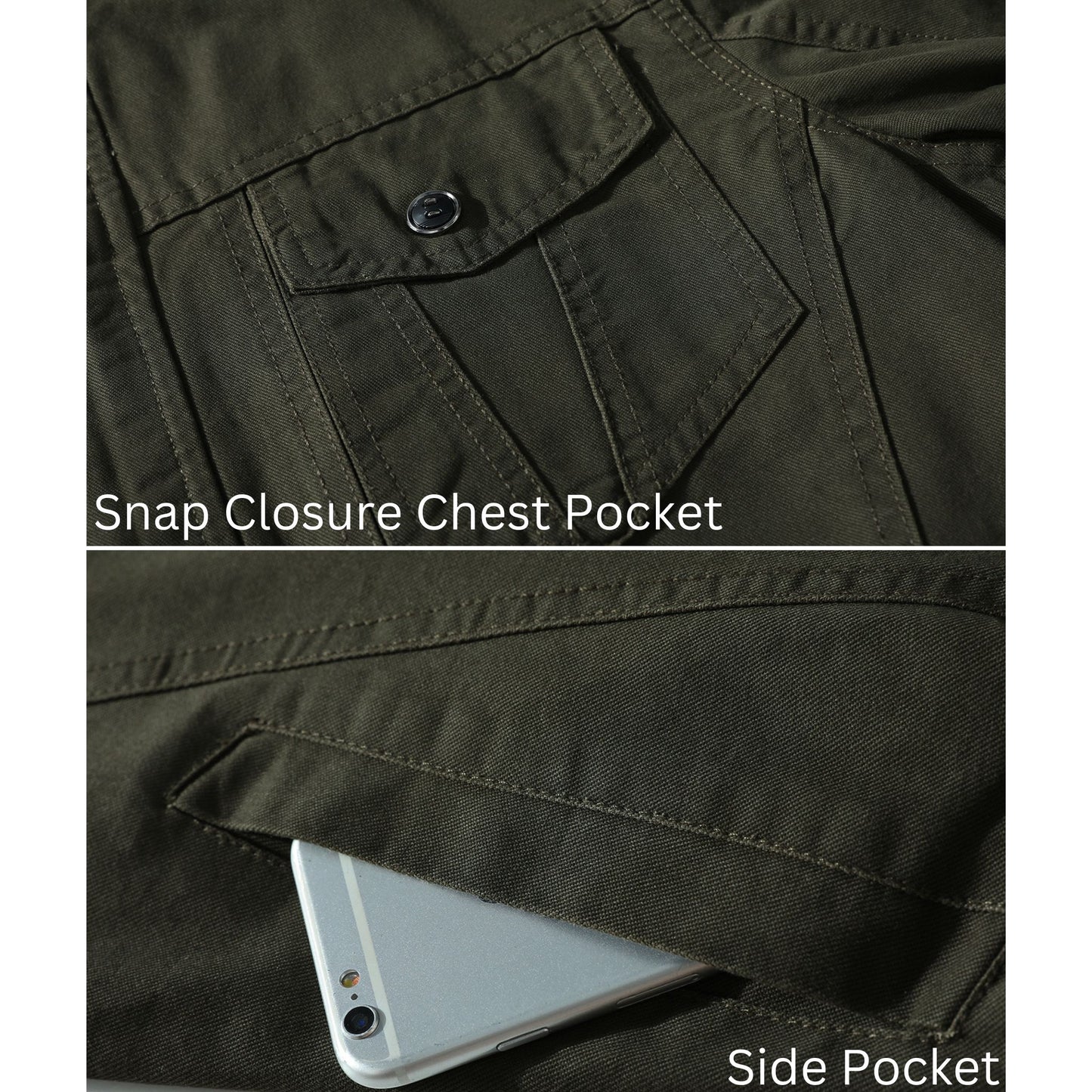 L'MONTE Men's Khaki Casual Bomber Jacket My Store