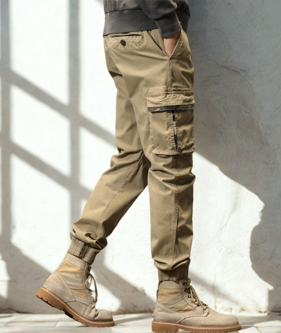 L'MONTE Imported Men's Slim Fit Casual Khaki Cotton Cargo Joggers My Store