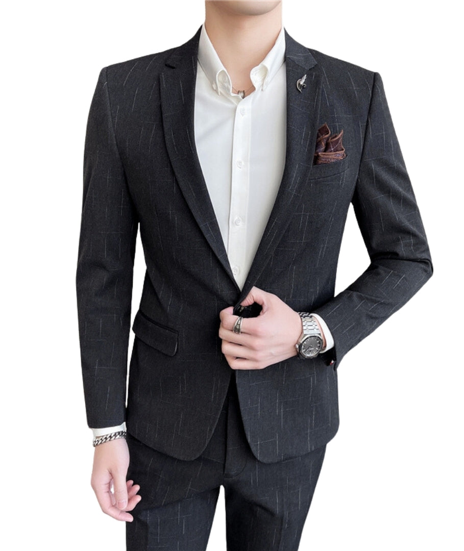 L'MONTE Imported 2 Piece Suit Blazer for Men Formal Slim Fit with One Button Closure Coat(BLPLM96025) My Store