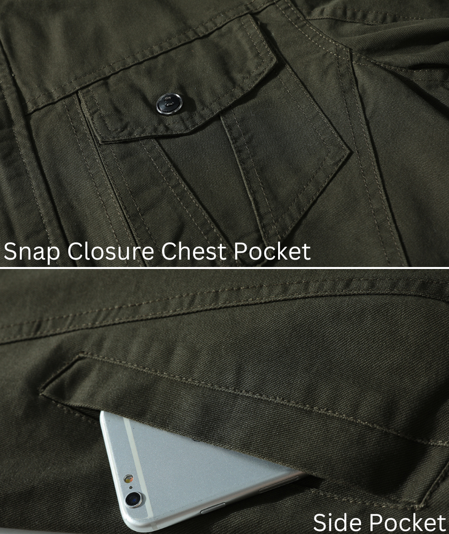 L'MONTE Men's Army Green Casual Bomber Jacket My Store