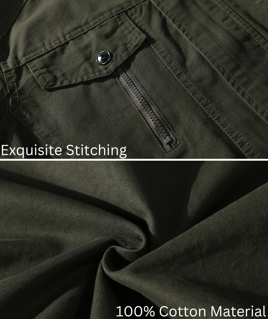 L'MONTE Men's Army Green Casual Bomber Jacket My Store