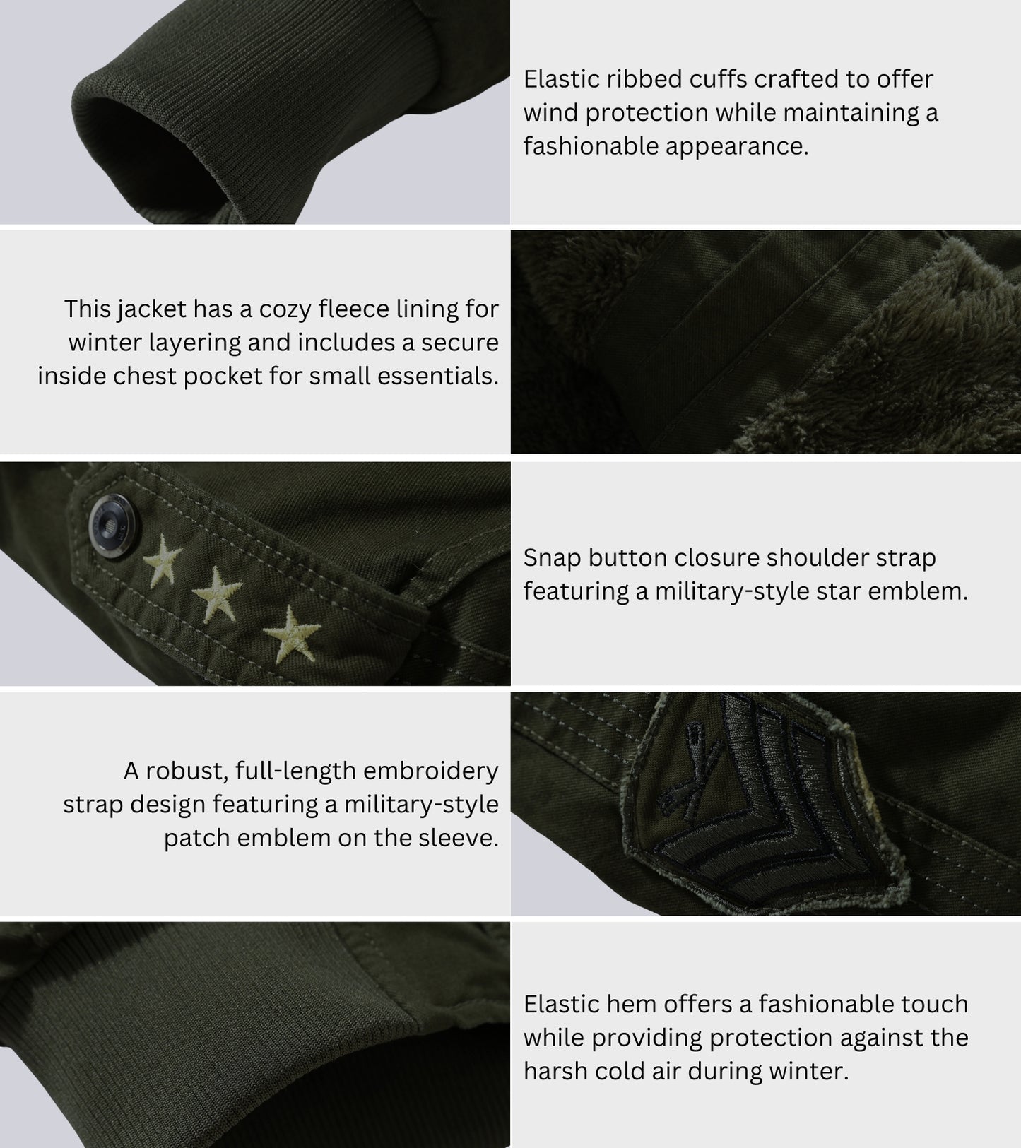 L'MONTE Men's Army Green Military Style Cargo Cotton Jacket My Store