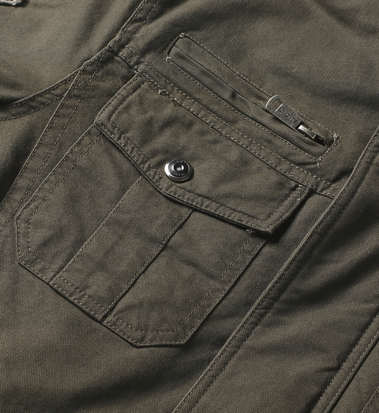 L'MONTE Men's Army Green Military-Style Cargo Winter Jacket My Store