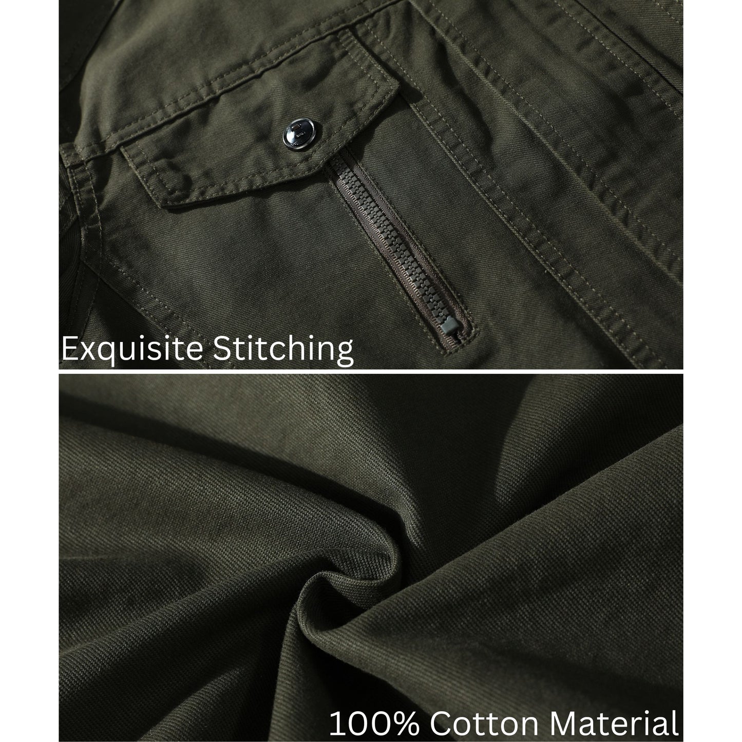 L'MONTE Men's Khaki Casual Bomber Jacket My Store